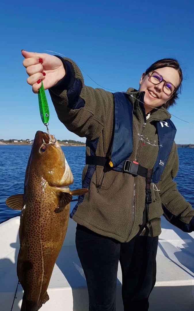 Kristine og fisk